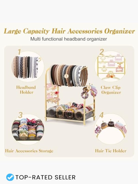 Hair Accessories Organizer Versatile Acrylic Headband Holder Stand Scrunchies main image 5